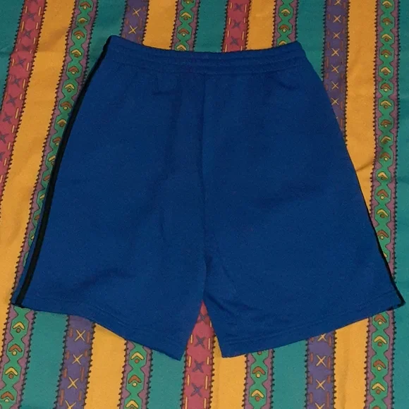 New Adidas Jogger Shorts Blue & Black Sweatshorts - Picture 2 of 4